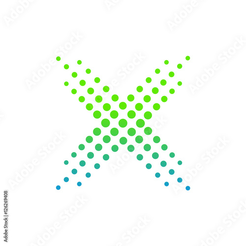 Letter X logo.Dots logo,dotted shape logotype vector design