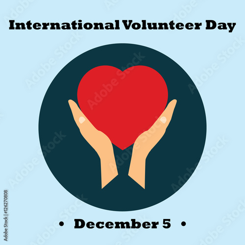 Vector illustration for International Volunteer Day for Economic and Social Development symbolical icons of hand photo