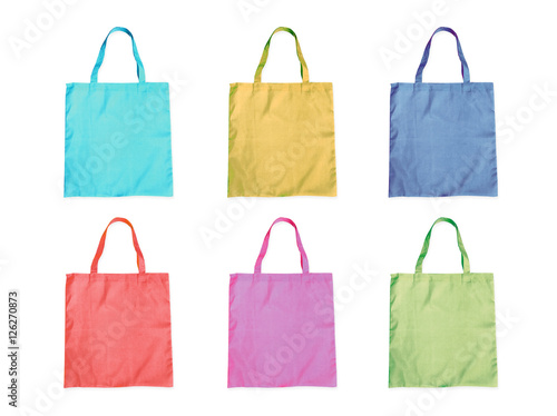 Colourful Fabric bag isolated on white