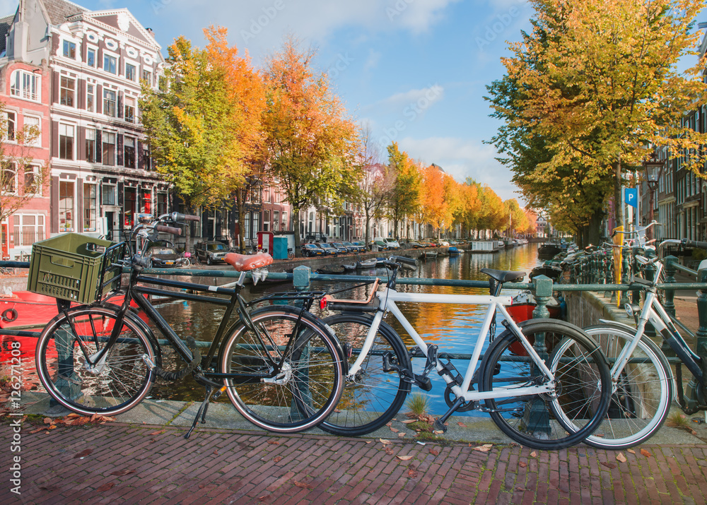 Bicycles at an Amsterdam canal