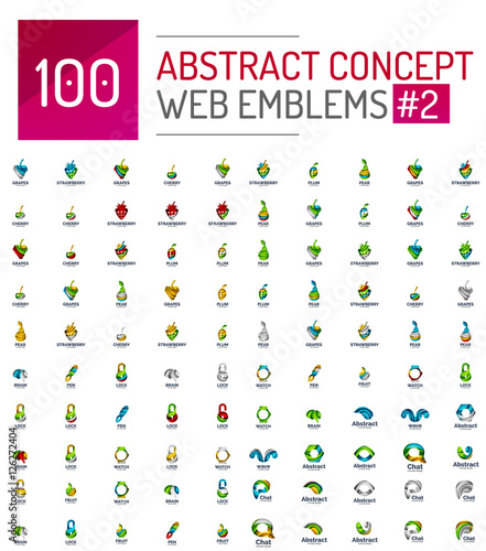 Vector abstract concept web internet logo mega set