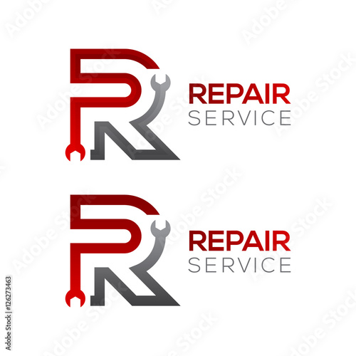 Letter R with wrench logo,Industrial,repair,tools,service and maintenance logo for corporate identity