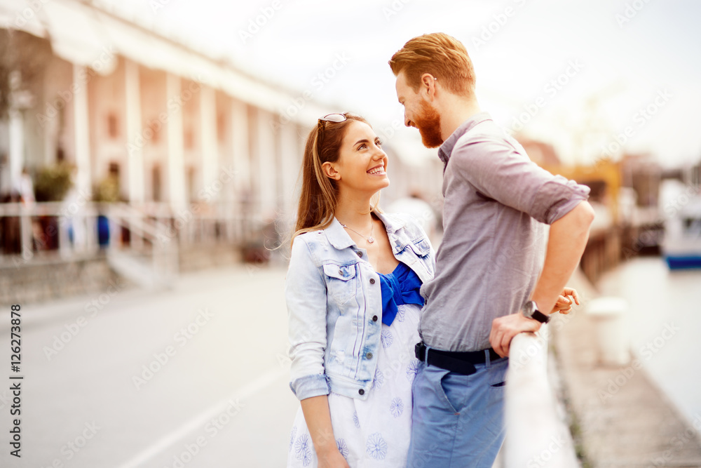 Couple enjoying time spent outdoors Couple enjoying time spent outdoors