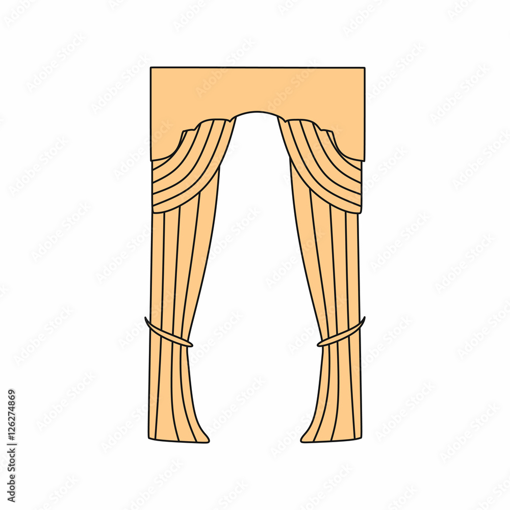 curtains Interior design sketch.Window curtains curtains Interior design sketch.Window curtains