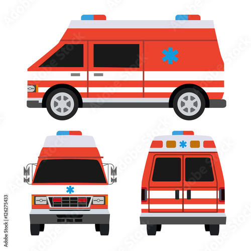 ambulance car flat icon