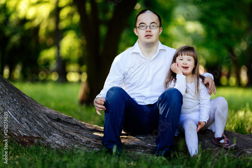 People with down syndrome cute bonding