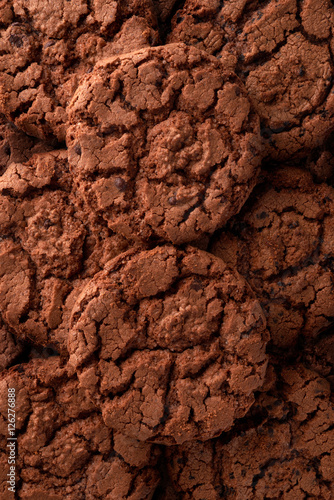 Dark chocolate cookies background