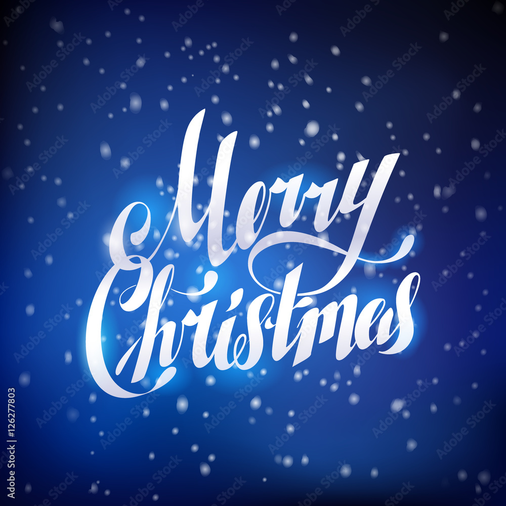 Merry Christmas Hand Lettering Greeting Card