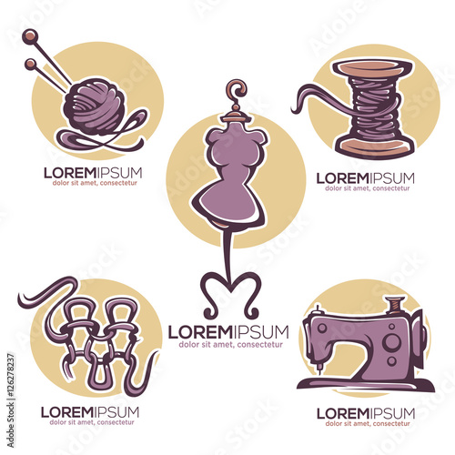 handmade, design and fashion, logo template collection