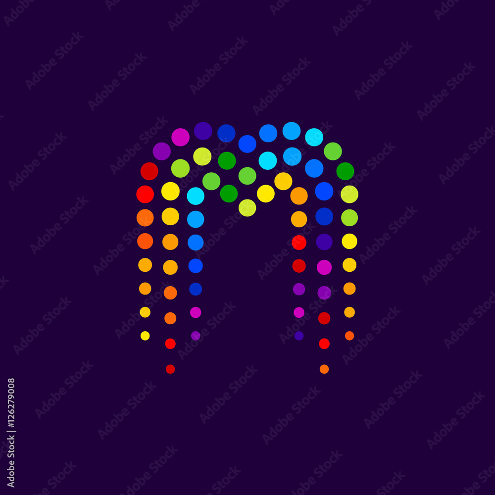 Letter M logo.Dots logo colorful,dotted shape logotype vector design Letter M logo.Dots logo colorful,dotted shape logotype vector design