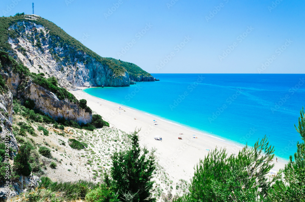 Beach Milos on the Ioian island Lefkada