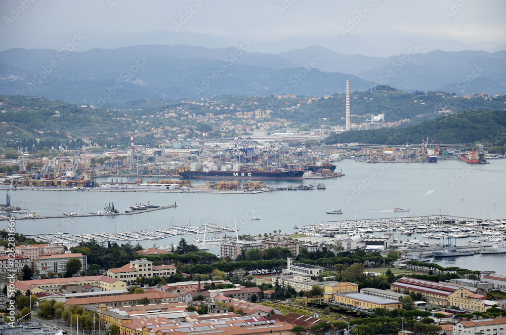 View of the harbor of La Spezia