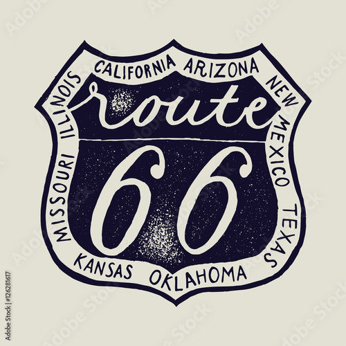 route 66 biker travel print.
