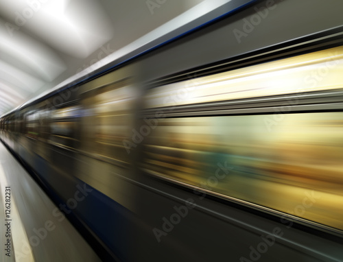Diagonal motion blur metro train background © spacedrone808