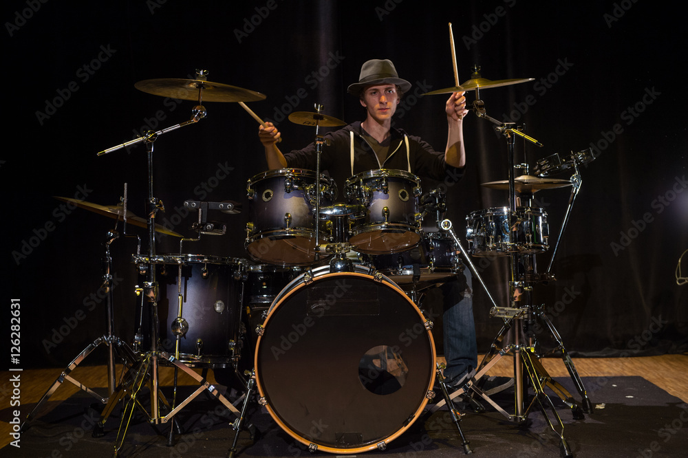 Fototapeta premium Musical instrument, Drum Kit on the stage