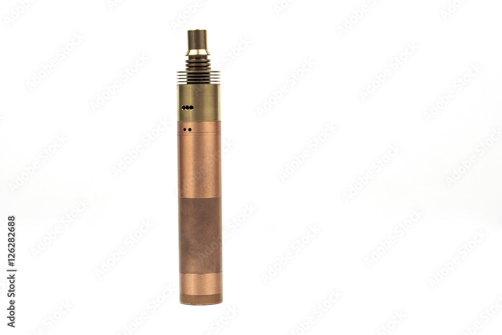 Copper tube e-cigarette vaping mod isolated Copper tube e-cigarette vaping mod isolated