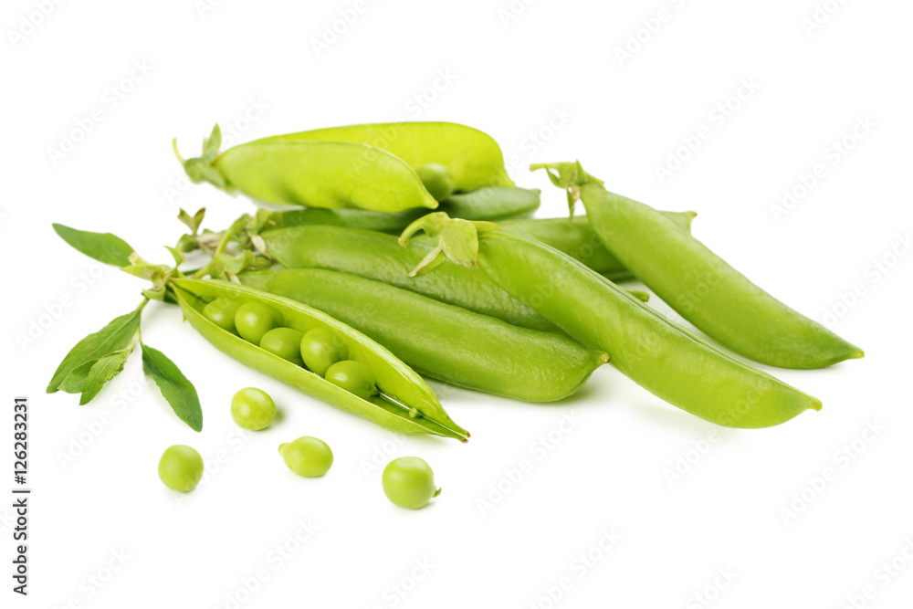 Green peas isolated on a white background Green peas isolated on a white background