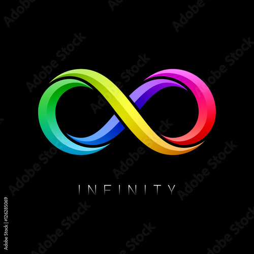 Infinity symbol. Limitless bright multicolor sign
