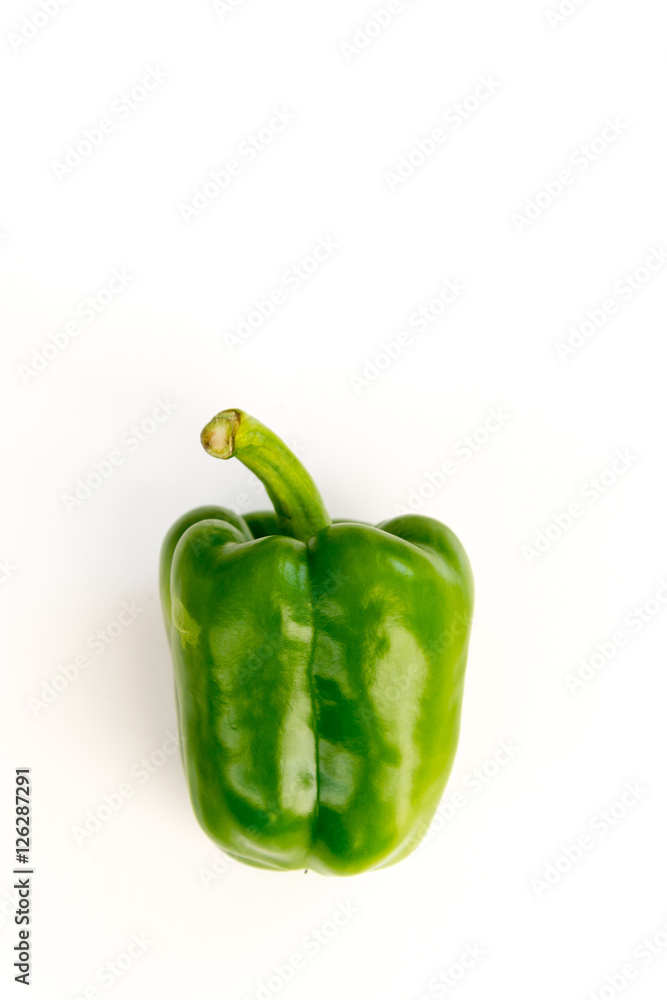green pepper on white background green pepper on white background