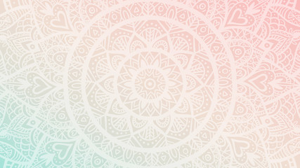 Papier peint photo Style bohème Mandala dégradé pastel méditation yoga  © tanyabosyk