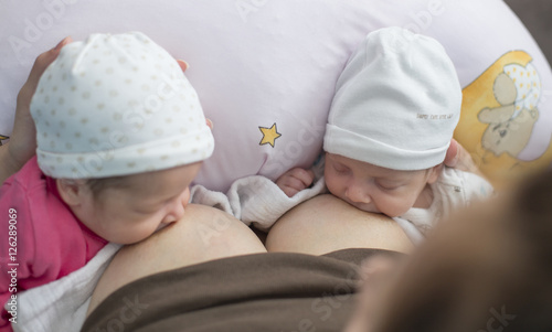 Breastfeeding twin babies