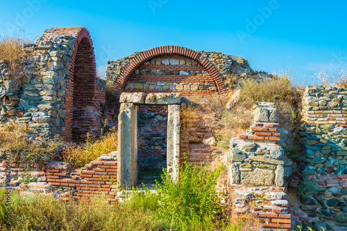 Murais de parede Roman ruins of Histria citadel in commune of Istria, Dobrogea landmark, Romania