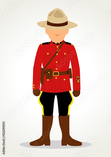 Simple cartoon of Royal Canadian Mounted Police photo