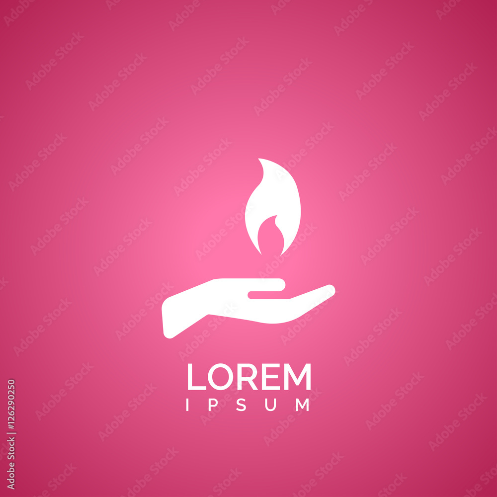 Fototapeta premium Hand fire icon