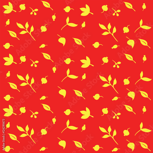 berries. leaves. print with floral motifs.