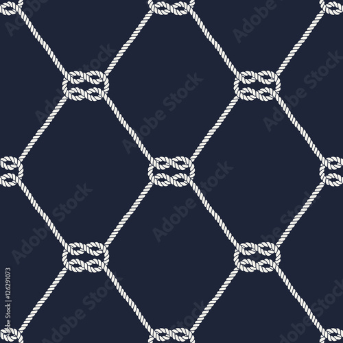 Seamless nautical rope pattern - Square knots photo