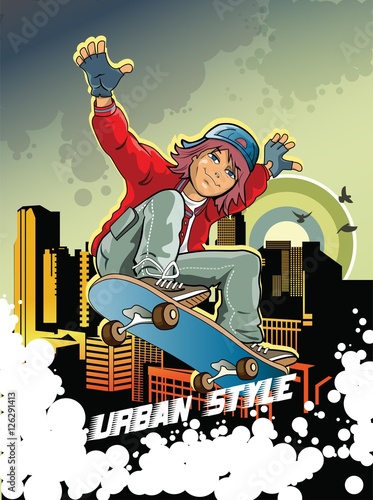 boy riding on a skateboard 