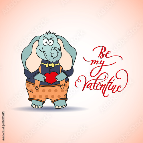 Funny Cute Elephant in Love