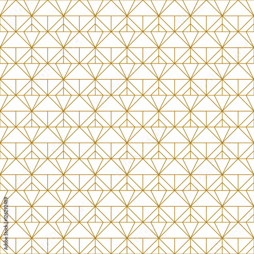 Golden seamless geometric pattern