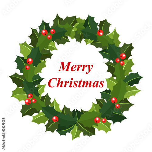 Christmas wreath of holly