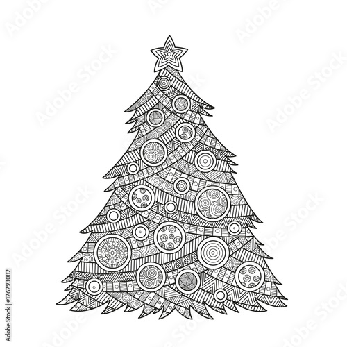 coloring for adults Christmas tree