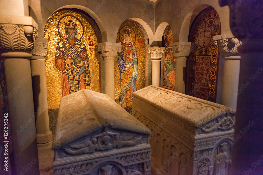 Interior of Transfiguration Church. Samtavro Monastery. Mtskheta, Georgia