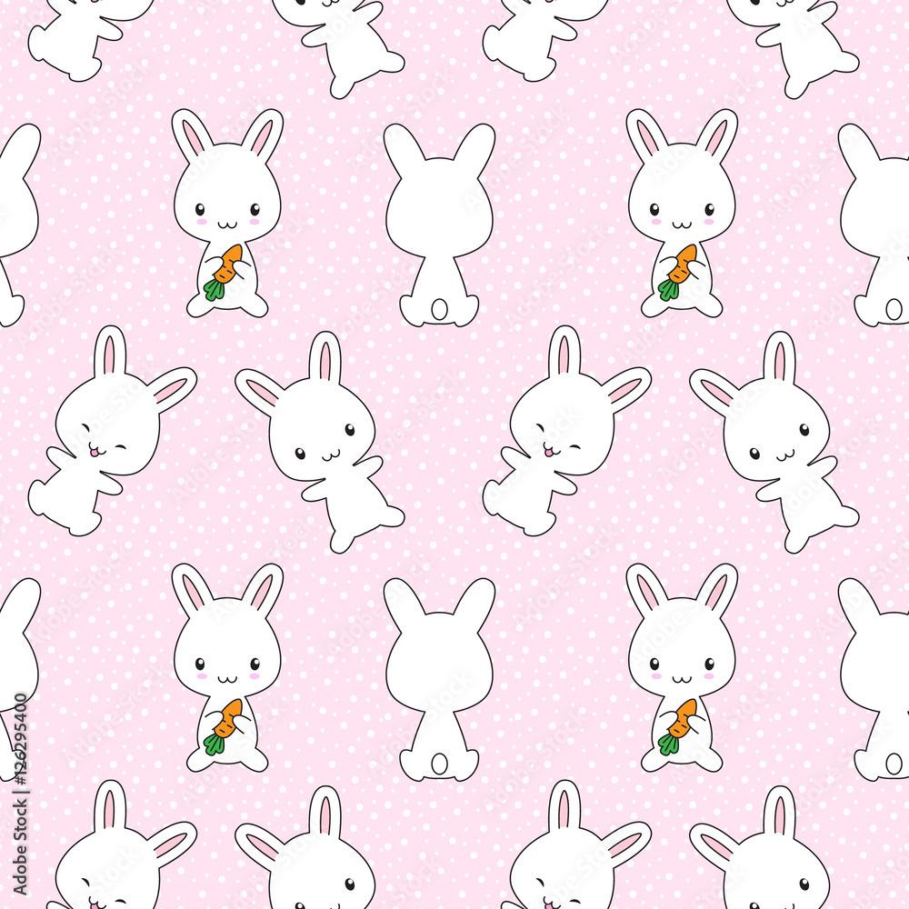 Bunnies with carrots seamless pattern Bunnies with carrots seamless pattern