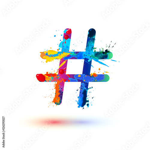 hashtag sign of splash paint