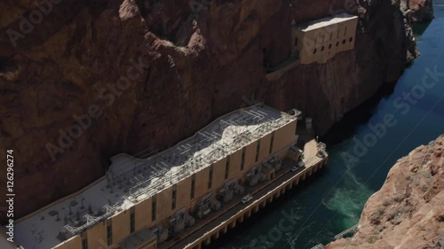 The huge wall of the Hoover dam in Nevada