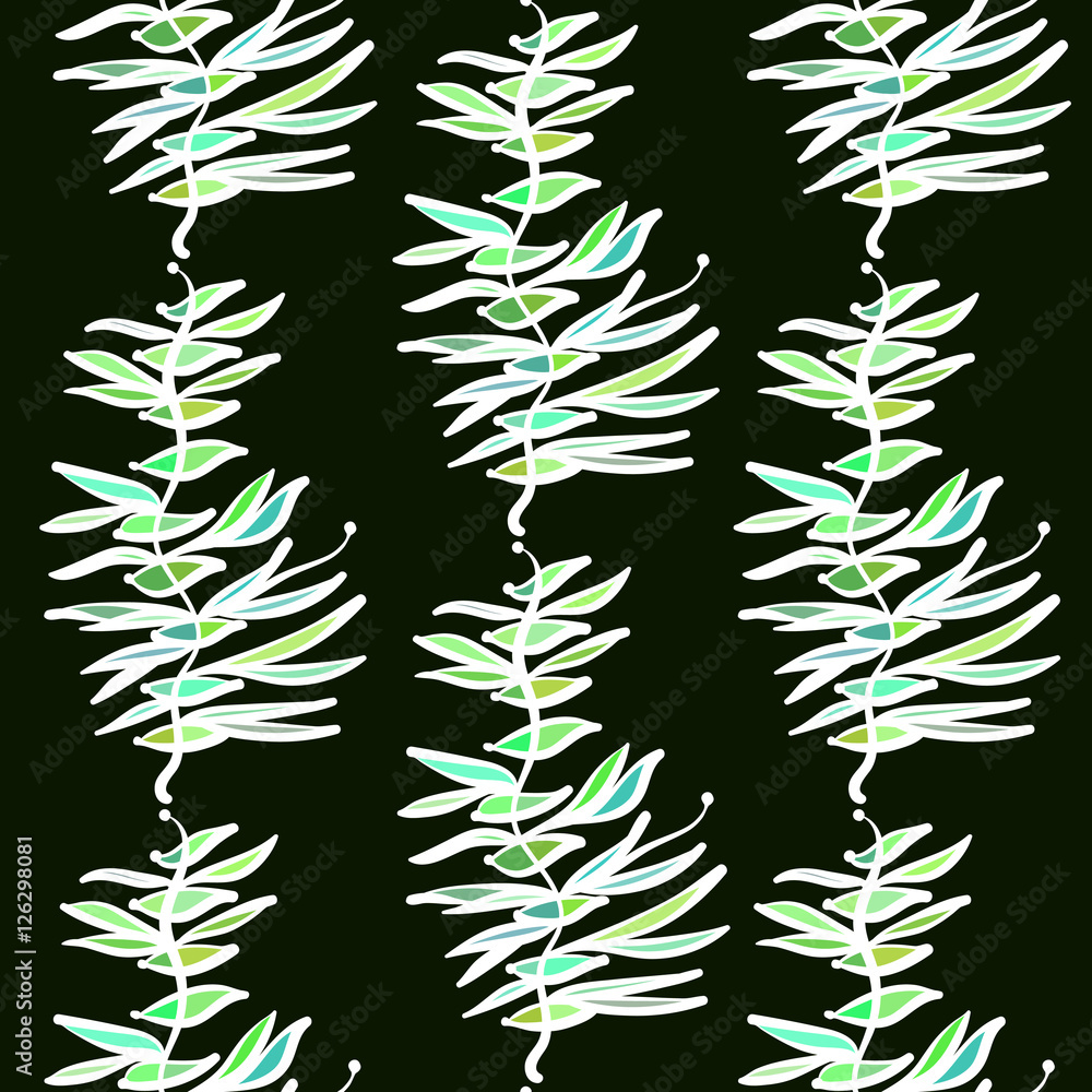 Bright leaves, abstraction fantasy. Vector seamless pattern. Bright leaves, abstraction fantasy. Vector seamless pattern.