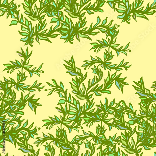 Bright leaves  abstraction fantasy. Vector seamless pattern.