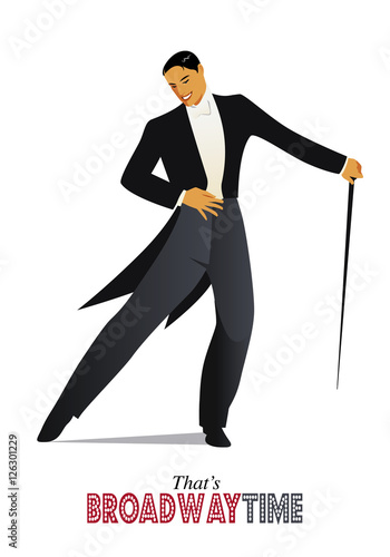 That's Broadway Time! Elegant man dancing jazz