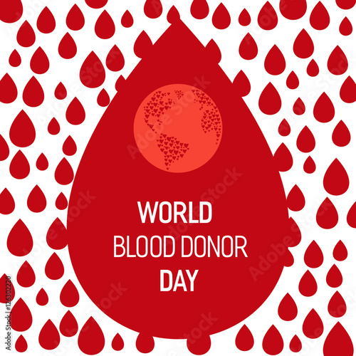 Donate blood design. Creative donor poster. Blood donation medical poster. World Blood Donor Day banner. Human heart and blood drop. Blood donor icon. Save life concept. Vector illustration 