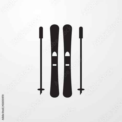 skiing icon illustration