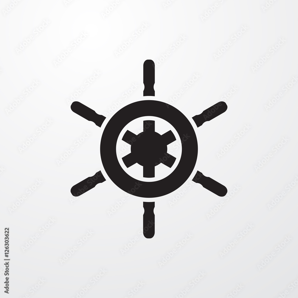 Obraz premium Ship wheel icon illustration