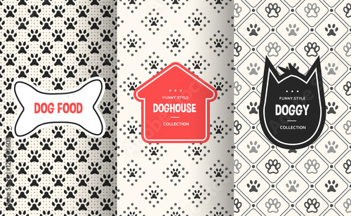 Dog seamless pattern background. Vector illustration for animal pet design