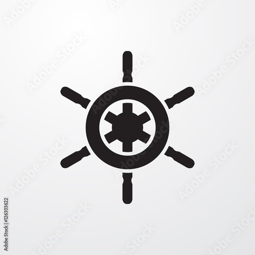 Ship wheel icon illustration
