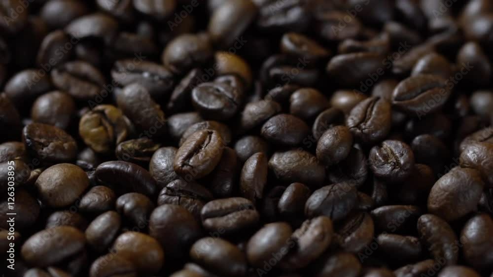 Rotating Coffee beans. Slow Motion
Rotating Coffee beans. Slow Motion