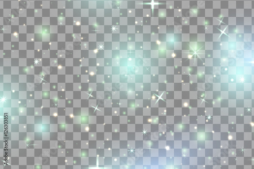 colorful sparks and stars glitter special light effect. Vector sparkles on transparent background. Christmas abstract pattern. Sparkling magic dust particles