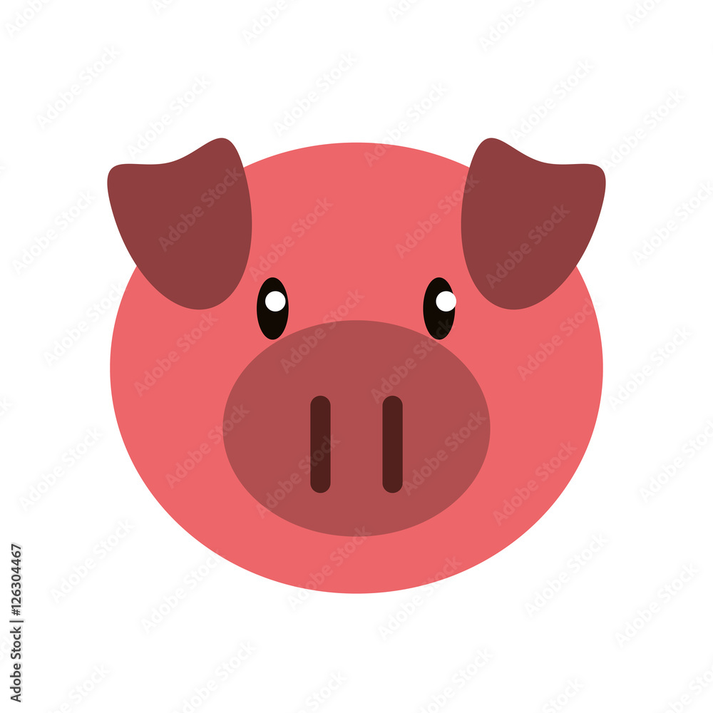 Pork icon. Livestock animal life nature and fauna theme. Isolated design. Vector illustration Pork icon. Livestock animal life nature and fauna theme. Isolated design. Vector illustration